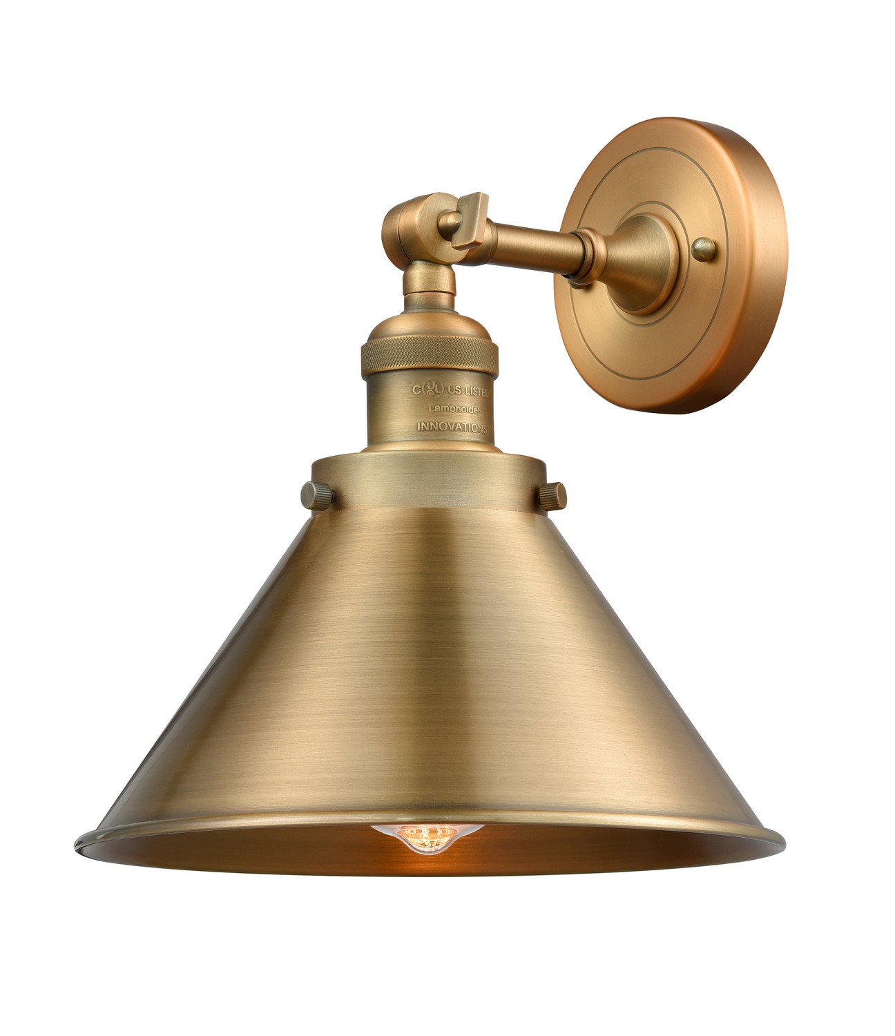 LED Wall Sconce by Innovations - Franklin Restoration Collection, Brushed Brass Finish - 203-BB-M10-BB-LED