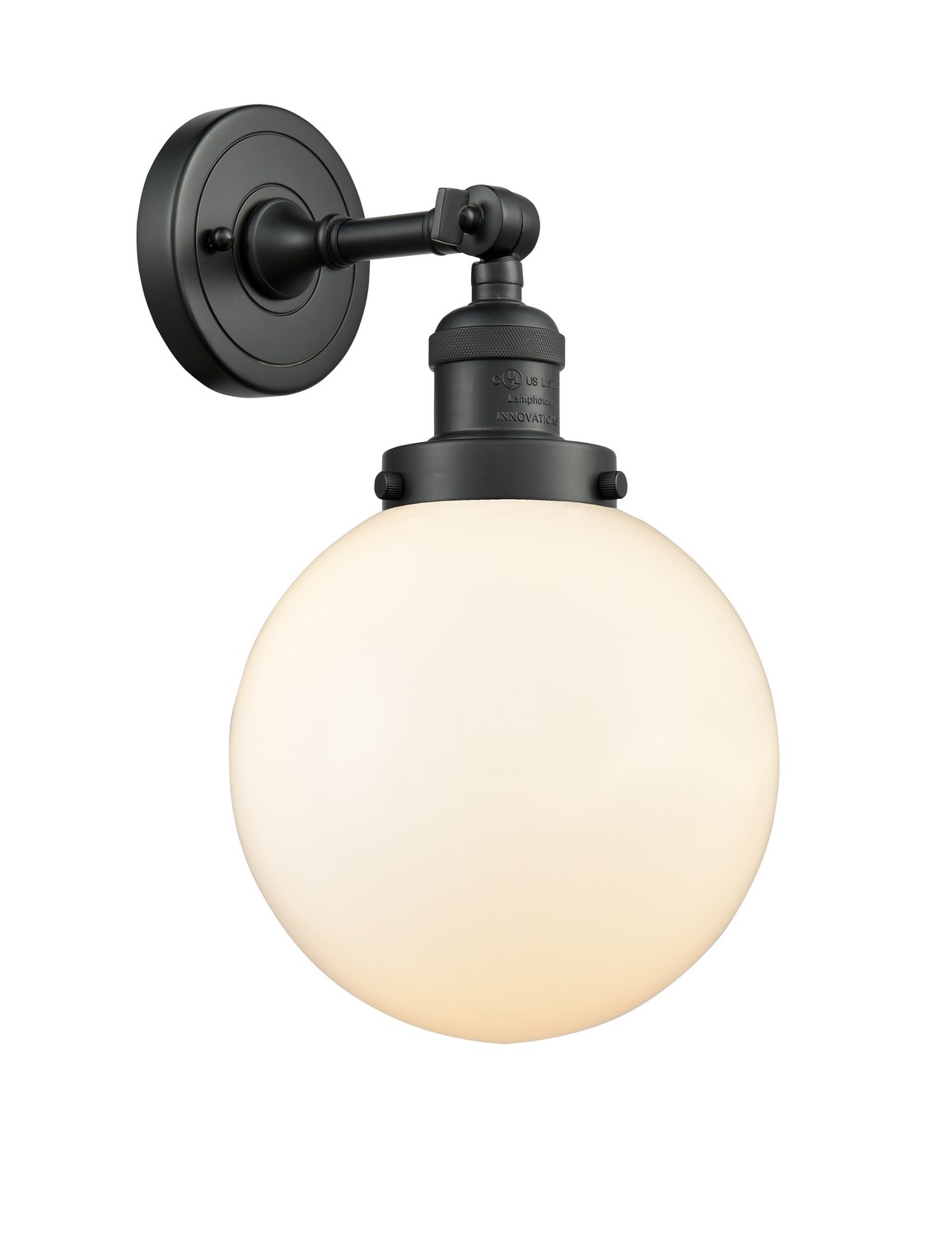 LED Wall Sconce by Innovations - Franklin Restoration Collection, Matte Black Finish - 203-BK-G201-8-LED