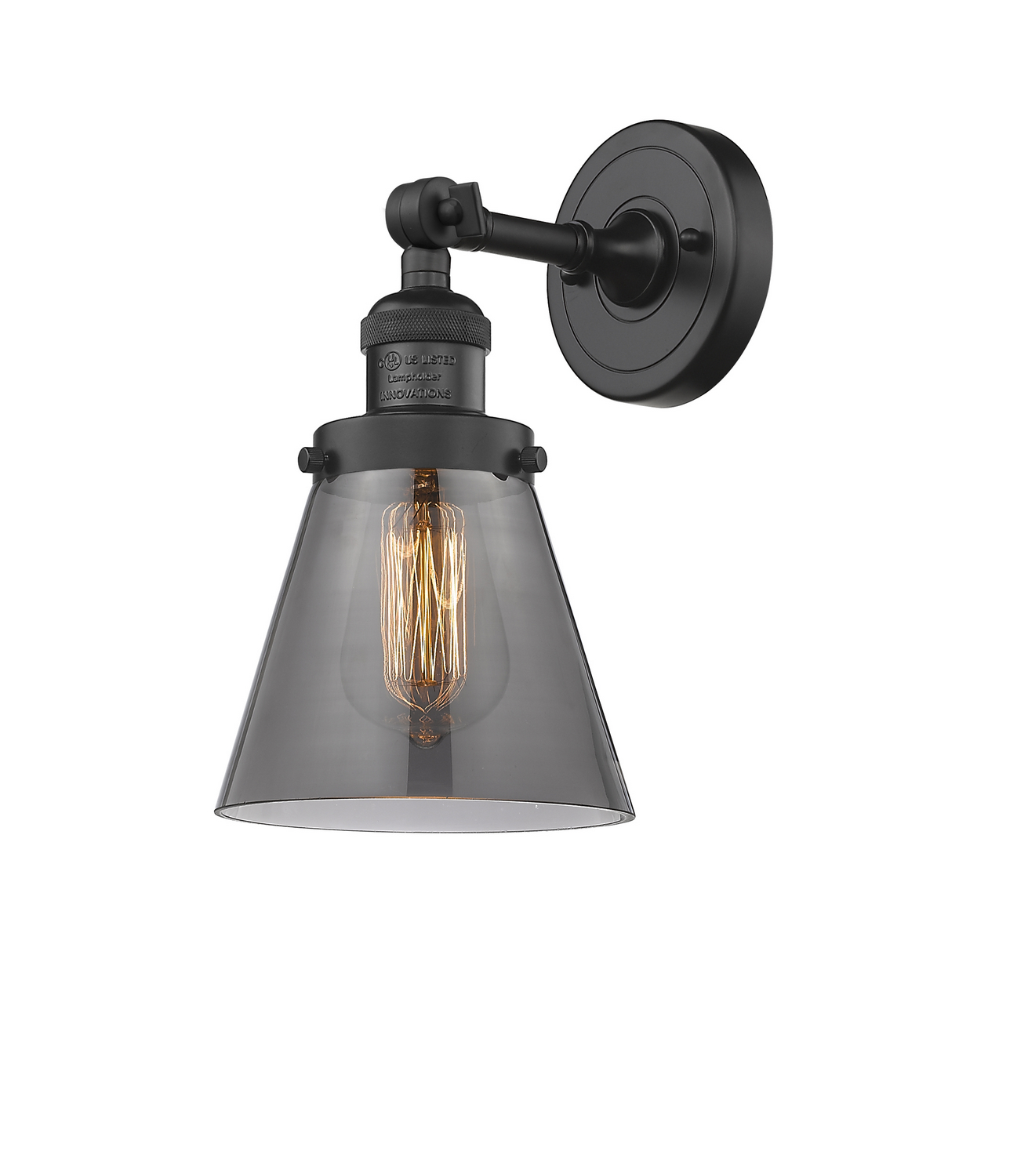 LED Wall Sconce by Innovations - Franklin Restoration Collection, Matte Black Finish - 203-BK-G63-LED
