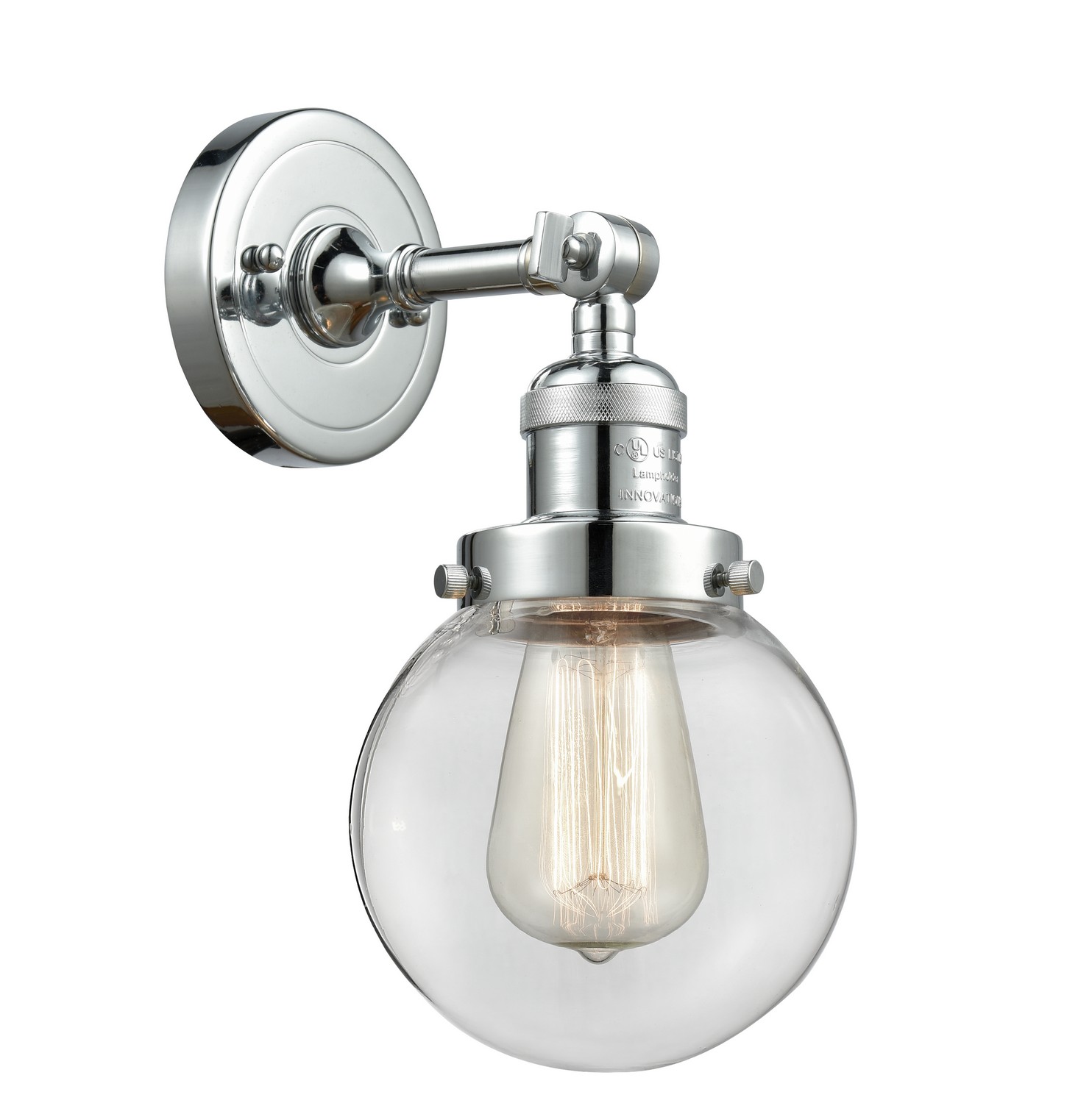 LED Wall Sconce by Innovations - Franklin Restoration Collection, Polished Chrome Finish - 203-PC-G202-6-LED