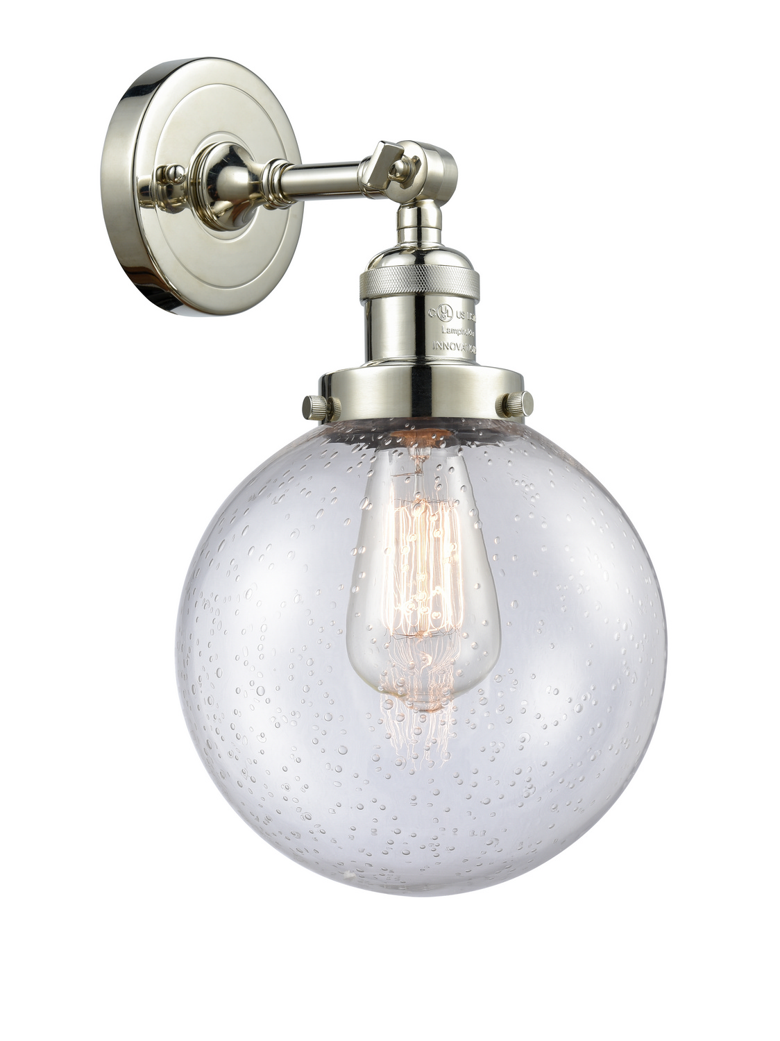 One Light Wall Sconce by Innovations - Franklin Restoration Collection, Polished Nickel Finish - 203-PN-G204-8