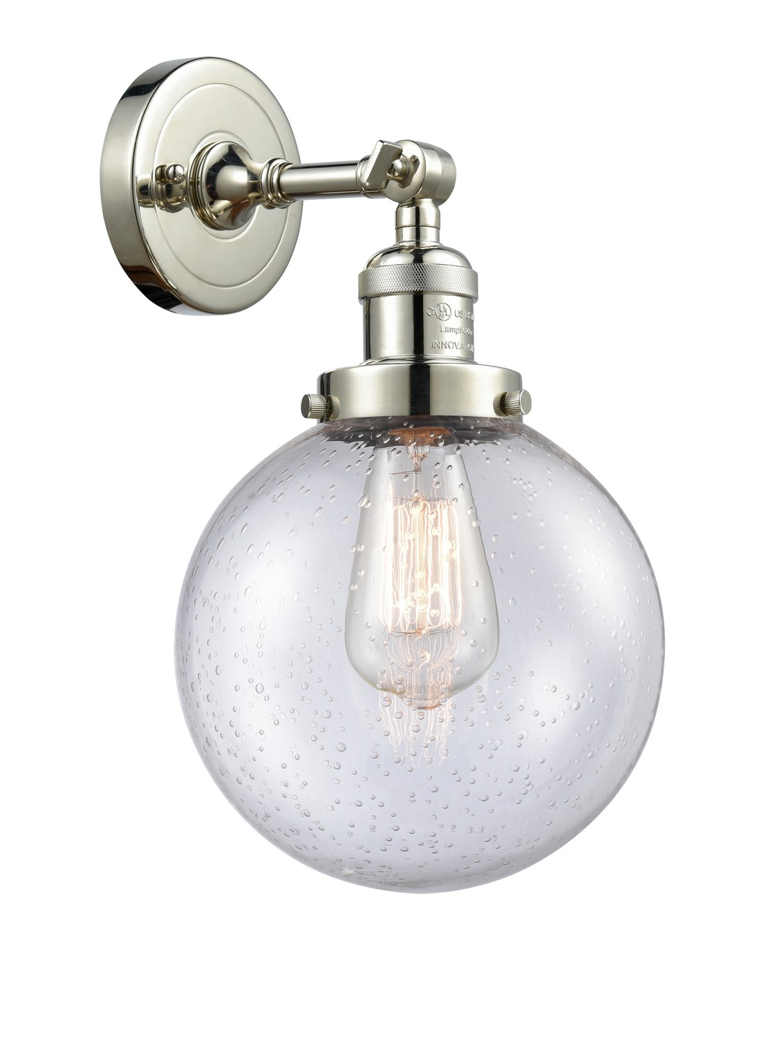 LED Wall Sconce by Innovations - Franklin Restoration Collection, Polished Nickel Finish - 203-PN-G204-8-LED