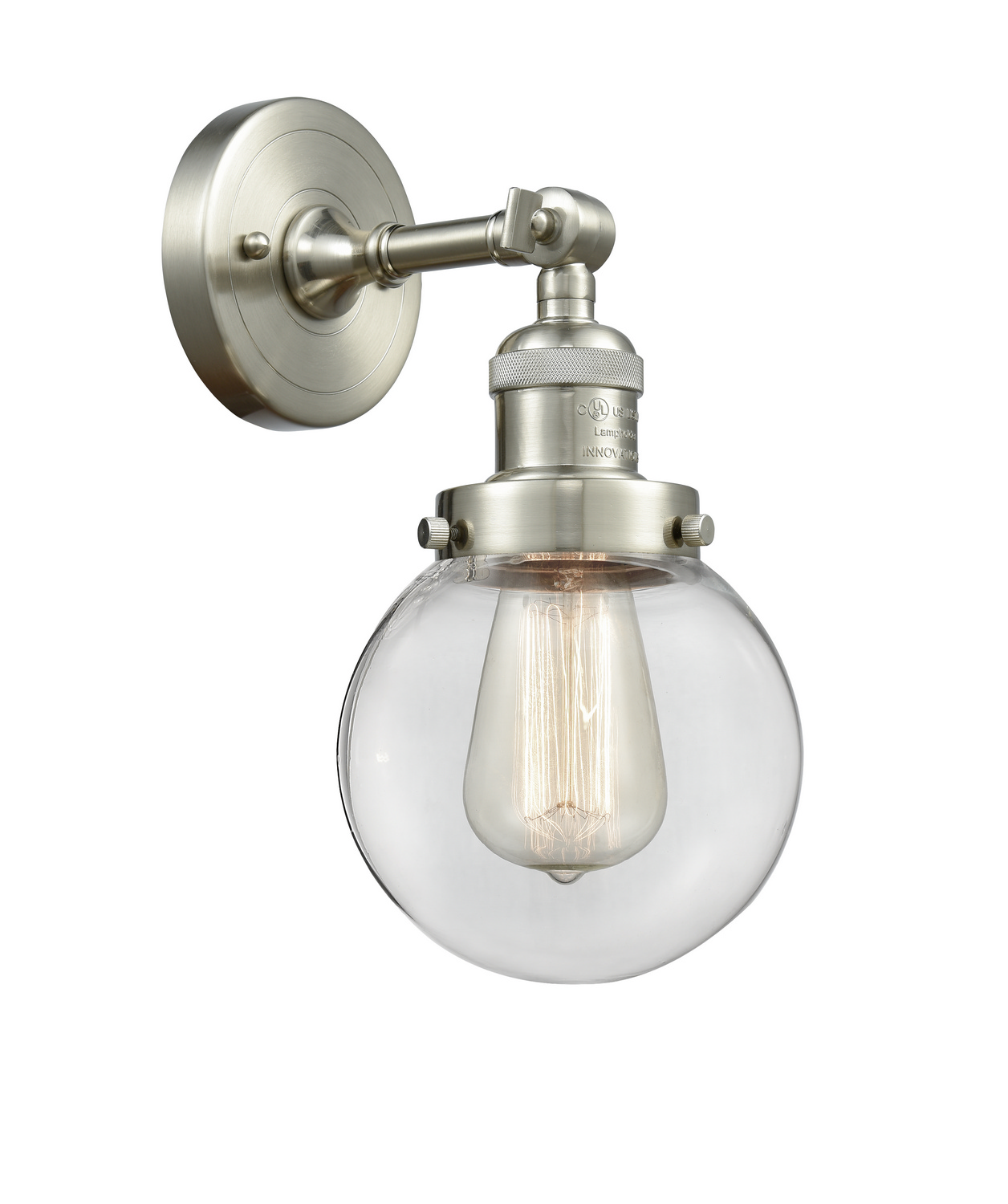 One Light Wall Sconce by Innovations - Franklin Restoration Collection, Brushed Satin Nickel Finish - 203-SN-G202-6