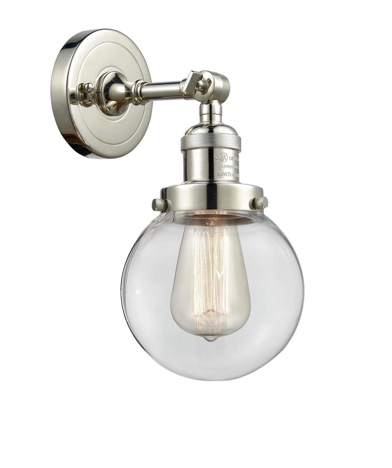 LED Wall Sconce by Innovations - Franklin Restoration Collection, Polished Nickel Finish - 203-PN-G202-6-LED