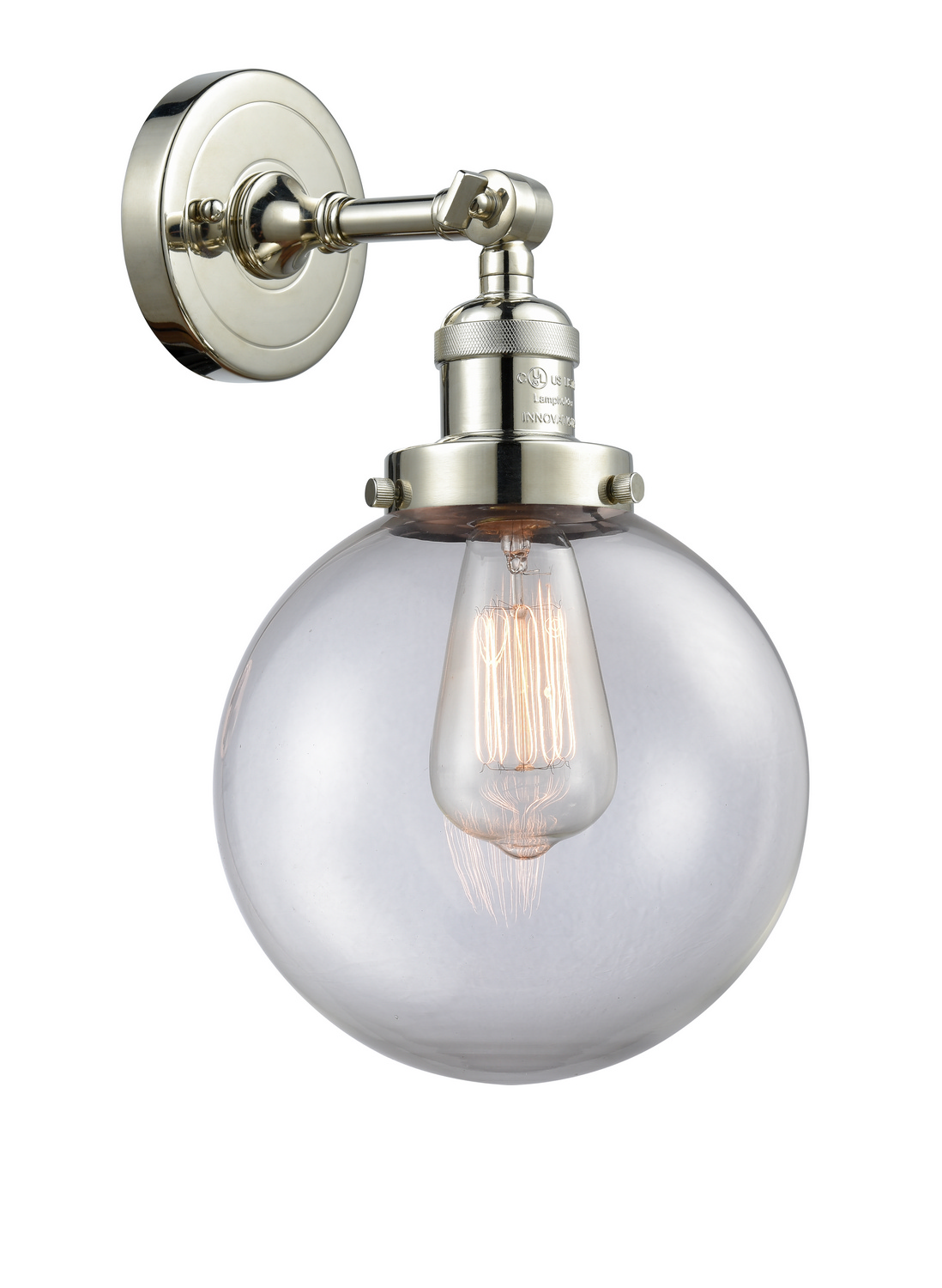 One Light Wall Sconce by Innovations - Franklin Restoration Collection, Polished Nickel Finish - 203-PN-G202-8