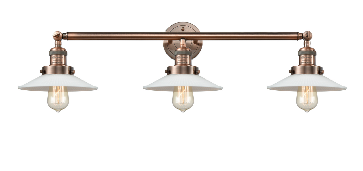 Three Light Bath Vanity by Innovations - Franklin Restoration Collection, Antique Copper Finish - 205-AC-G1