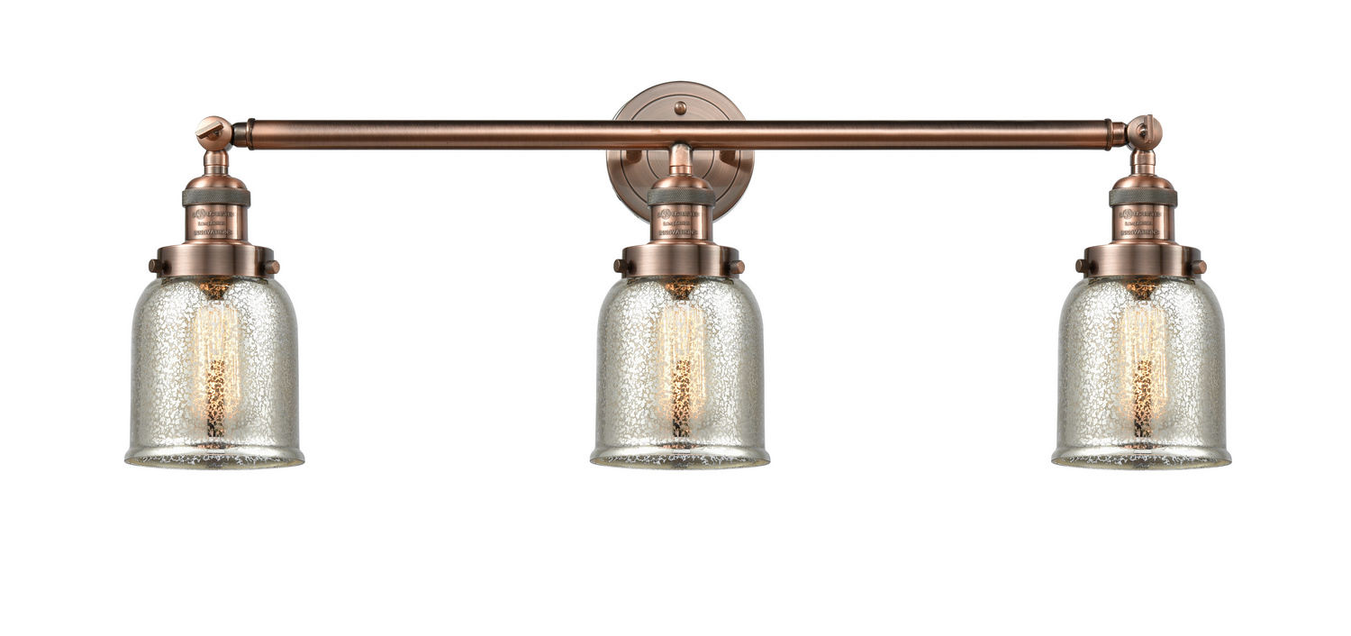 Three Light Bath Vanity by Innovations - Franklin Restoration Collection, Antique Copper Finish - 205-AC-G58