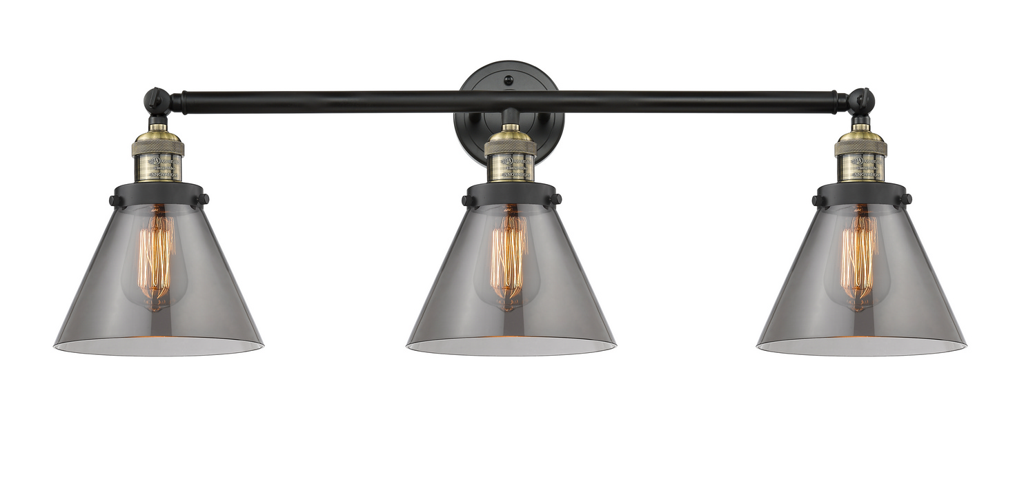 Three Light Bath Vanity by Innovations - Franklin Restoration Collection, Black Antique Brass Finish - 205-BAB-G43