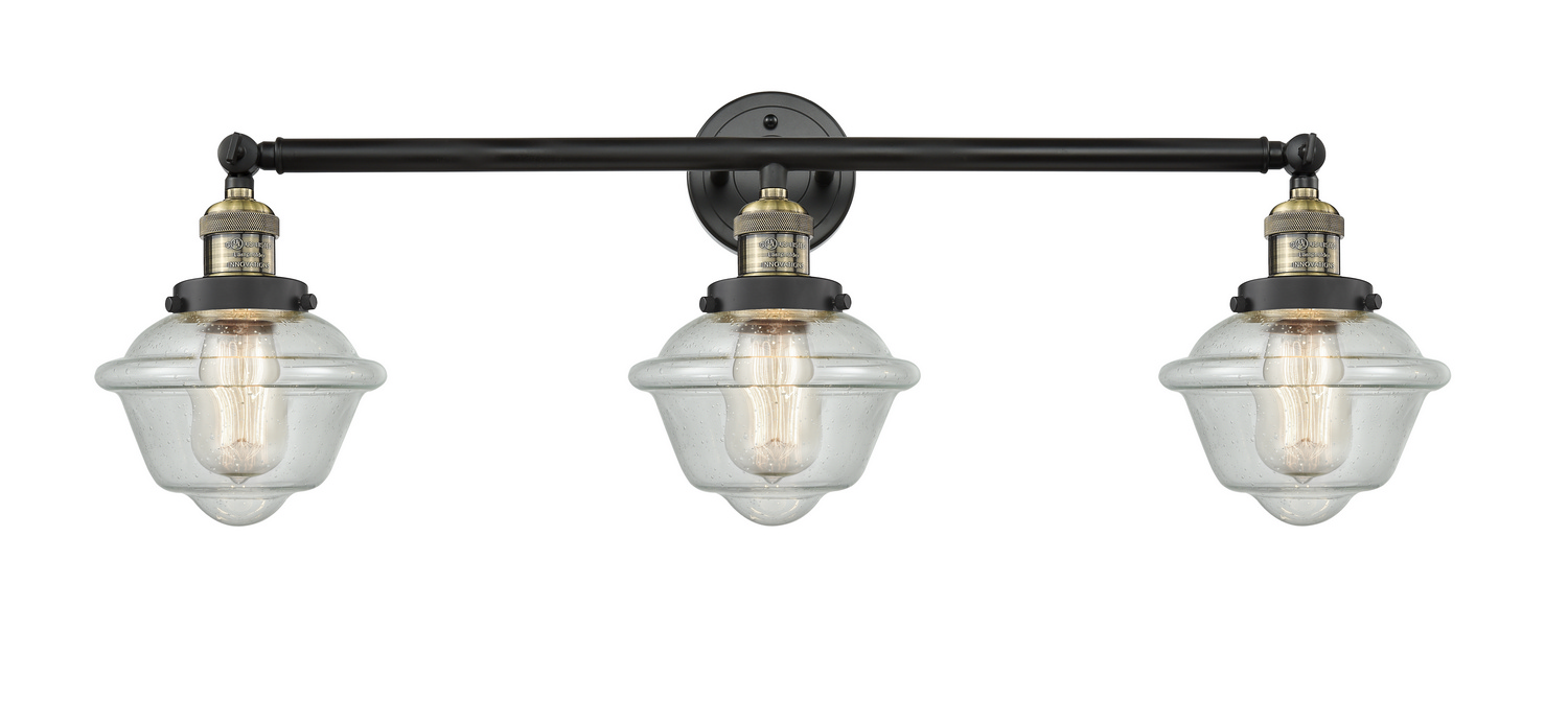 Three Light Bath Vanity by Innovations - Franklin Restoration Collection, Black Antique Brass Finish - 205-BAB-G534
