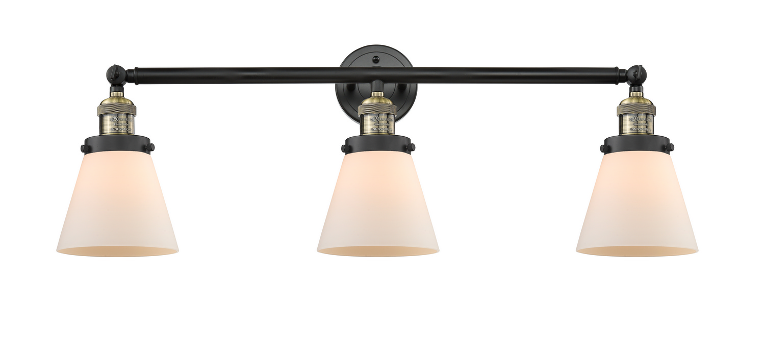 Three Light Bath Vanity by Innovations - Franklin Restoration Collection, Black Antique Brass Finish - 205-BAB-G61