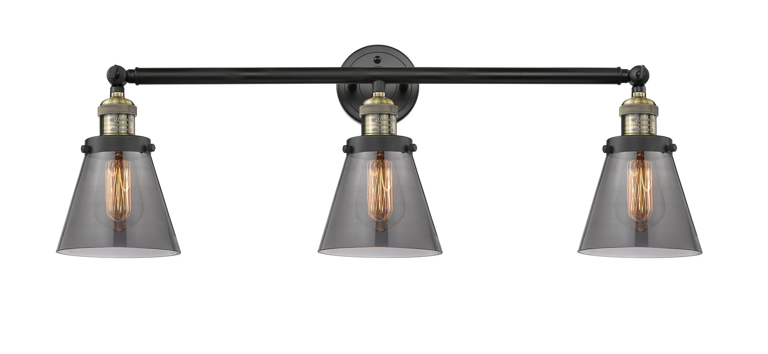 Three Light Bath Vanity by Innovations - Franklin Restoration Collection, Black Antique Brass Finish - 205-BAB-G63