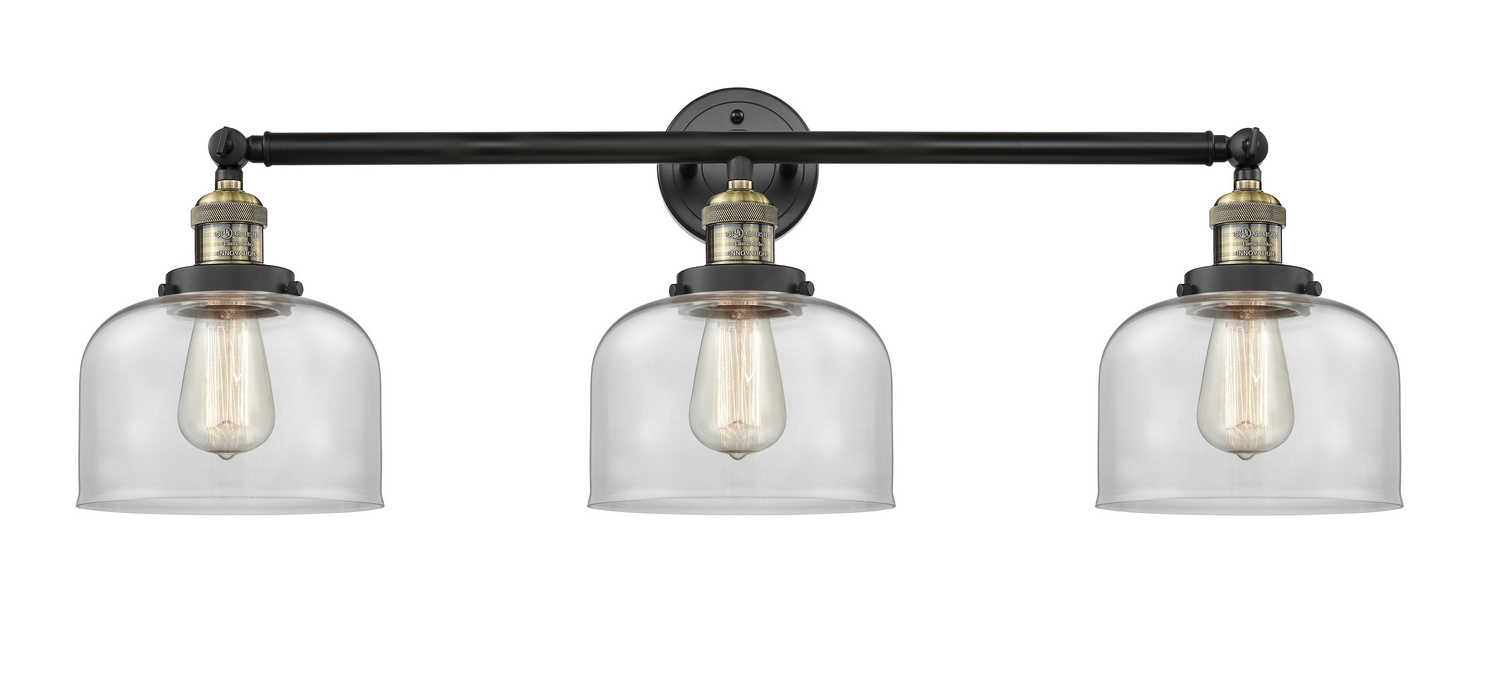 Three Light Bath Vanity by Innovations - Franklin Restoration Collection, Black Antique Brass Finish - 205-BAB-G72
