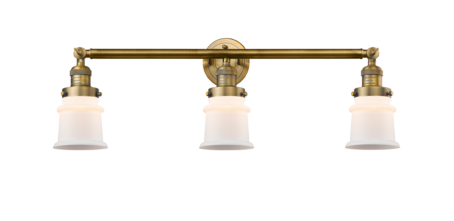 Three Light Bath Vanity by Innovations - Franklin Restoration Collection, Brushed Brass Finish - 205-BB-G181S