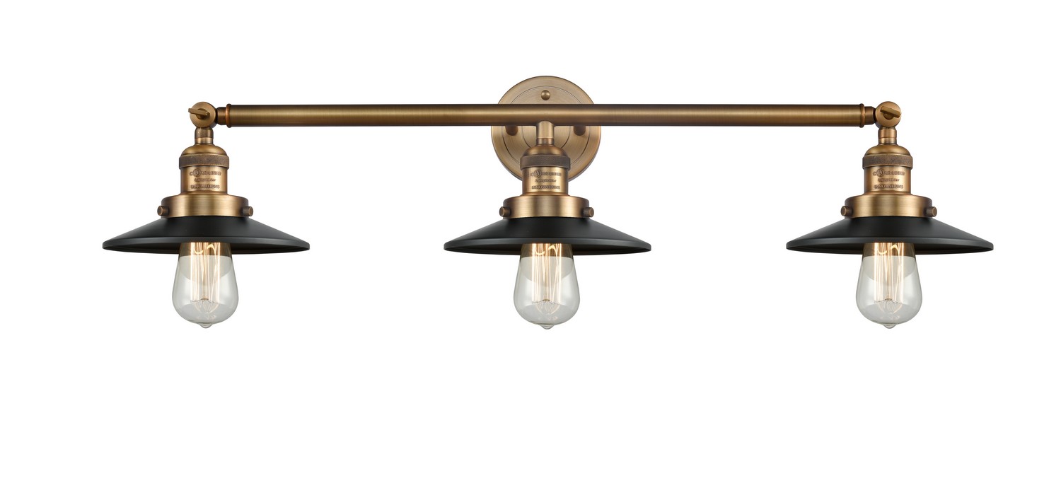 Three Light Bath Vanity by Innovations - Franklin Restoration Collection, Brushed Brass Finish - 205-BB-M6