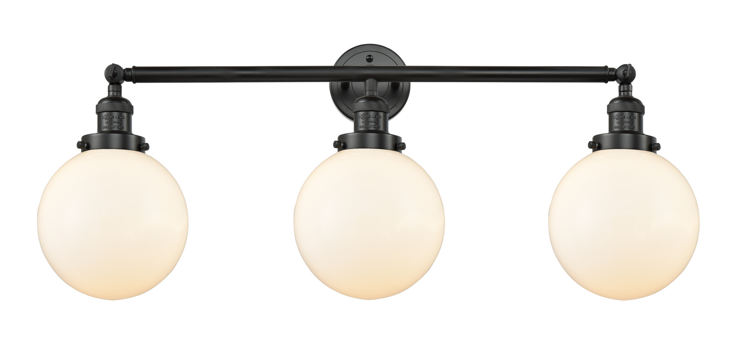 LED Bath Vanity by Innovations - Franklin Restoration Collection, Matte Black Finish - 205-BK-G201-8-LED