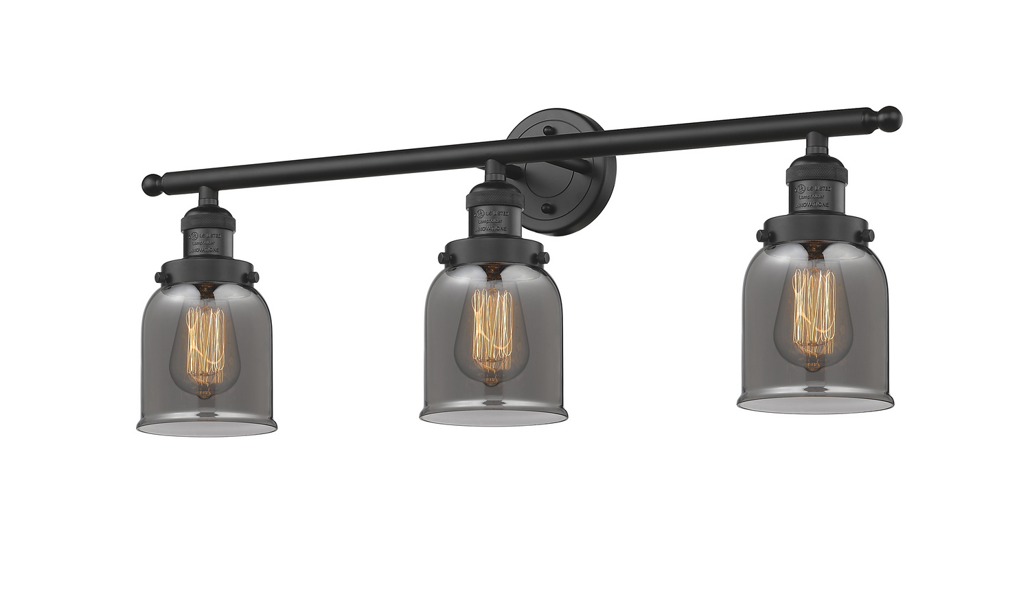 Three Light Bath Vanity by Innovations - Franklin Restoration Collection, Matte Black Finish - 205-BK-G53