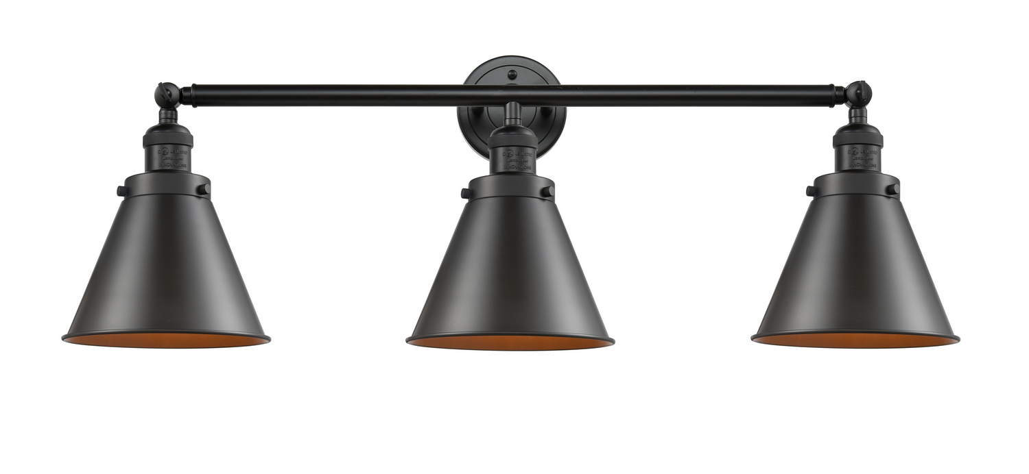 Three Light Bath Vanity by Innovations - Franklin Restoration Collection, Oil Rubbed Bronze Finish - 205-OB-M13-OB