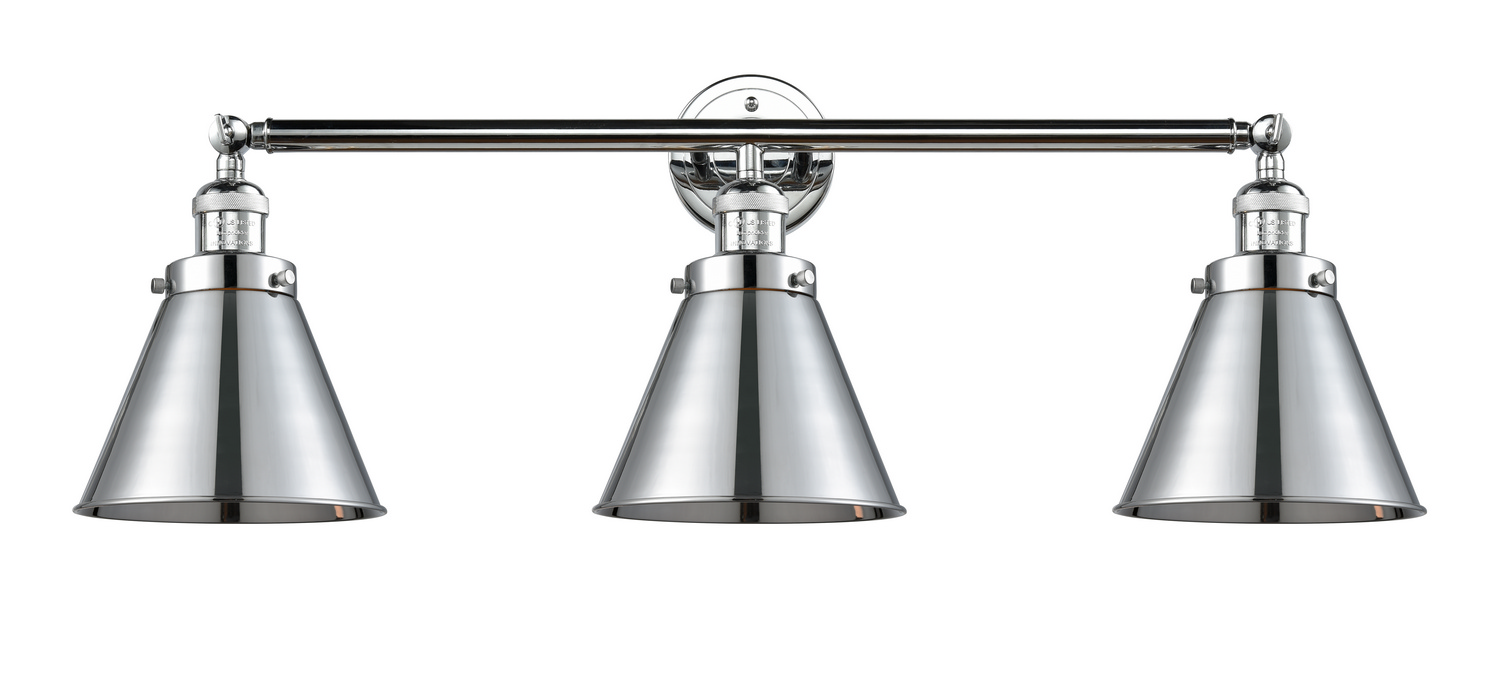 Three Light Bath Vanity by Innovations - Franklin Restoration Collection, Polished Chrome Finish - 205-PC-M13-PC
