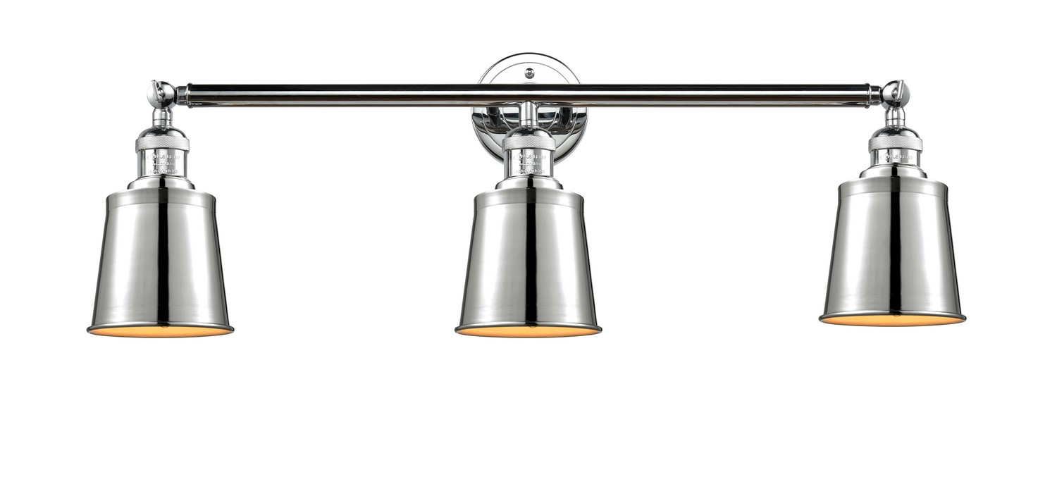 Three Light Bath Vanity by Innovations - Franklin Restoration Collection, Polished Chrome Finish - 205-PC-M9-PC
