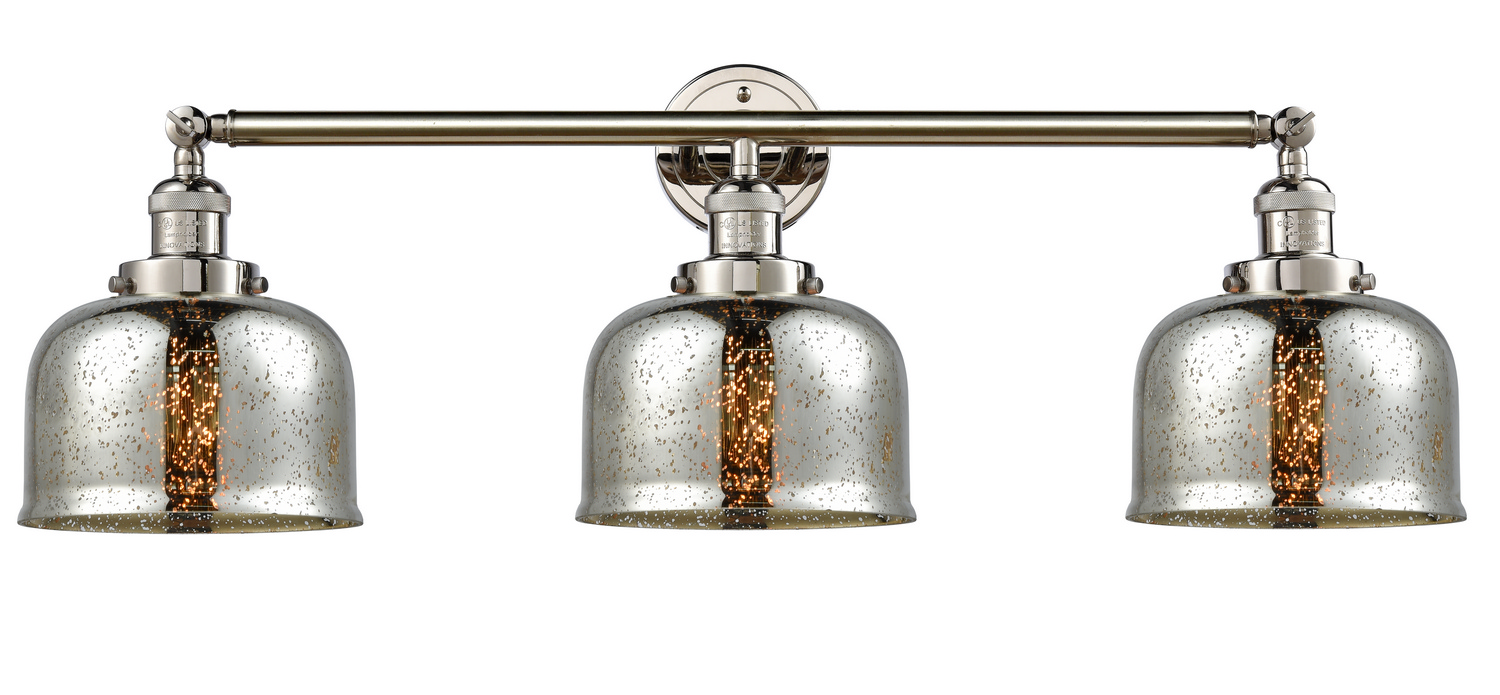 Three Light Bath Vanity by Innovations - Franklin Restoration Collection, Polished Nickel Finish - 205-PN-G78