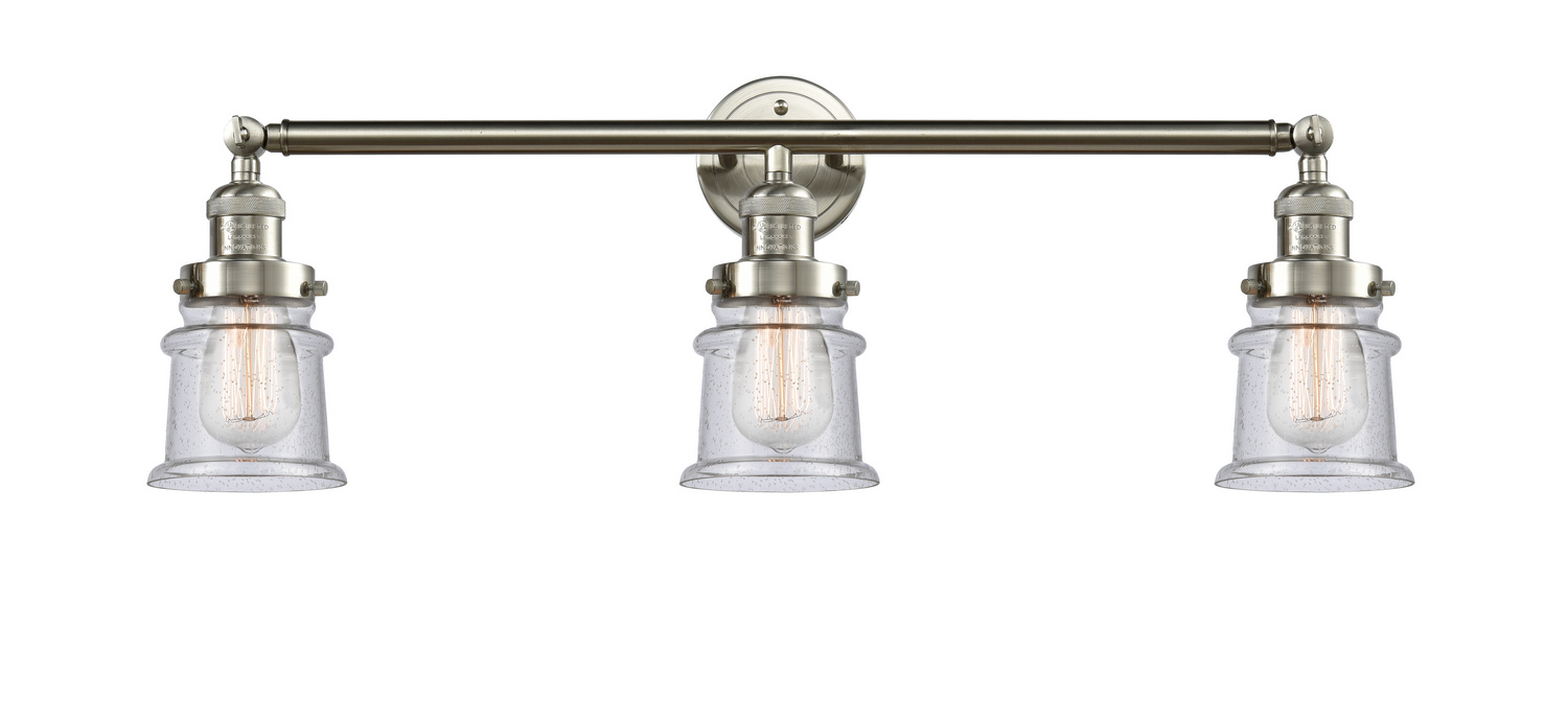 Three Light Bath Vanity by Innovations - Franklin Restoration Collection, Brushed Satin Nickel Finish - 205-SN-G184S