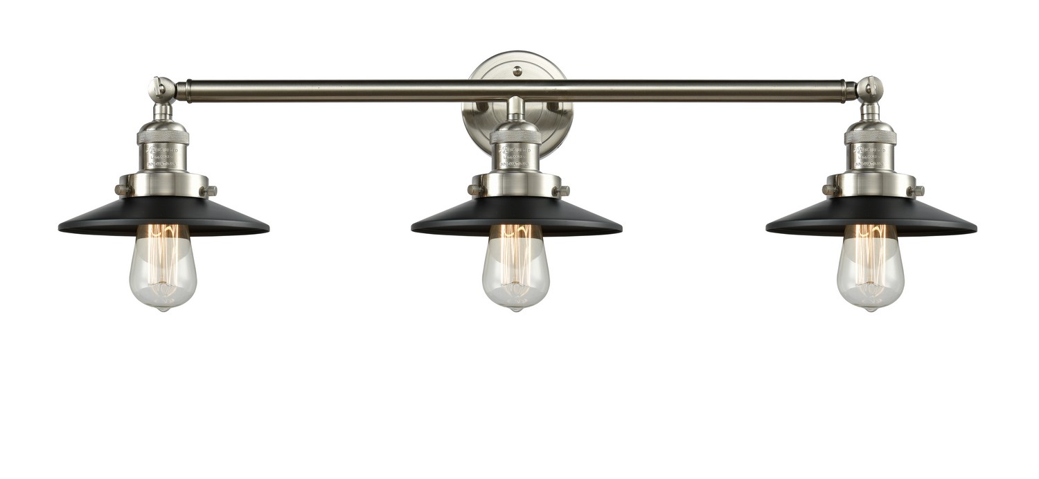 Three Light Bath Vanity by Innovations - Franklin Restoration Collection, Brushed Satin Nickel Finish - 205-SN-M6
