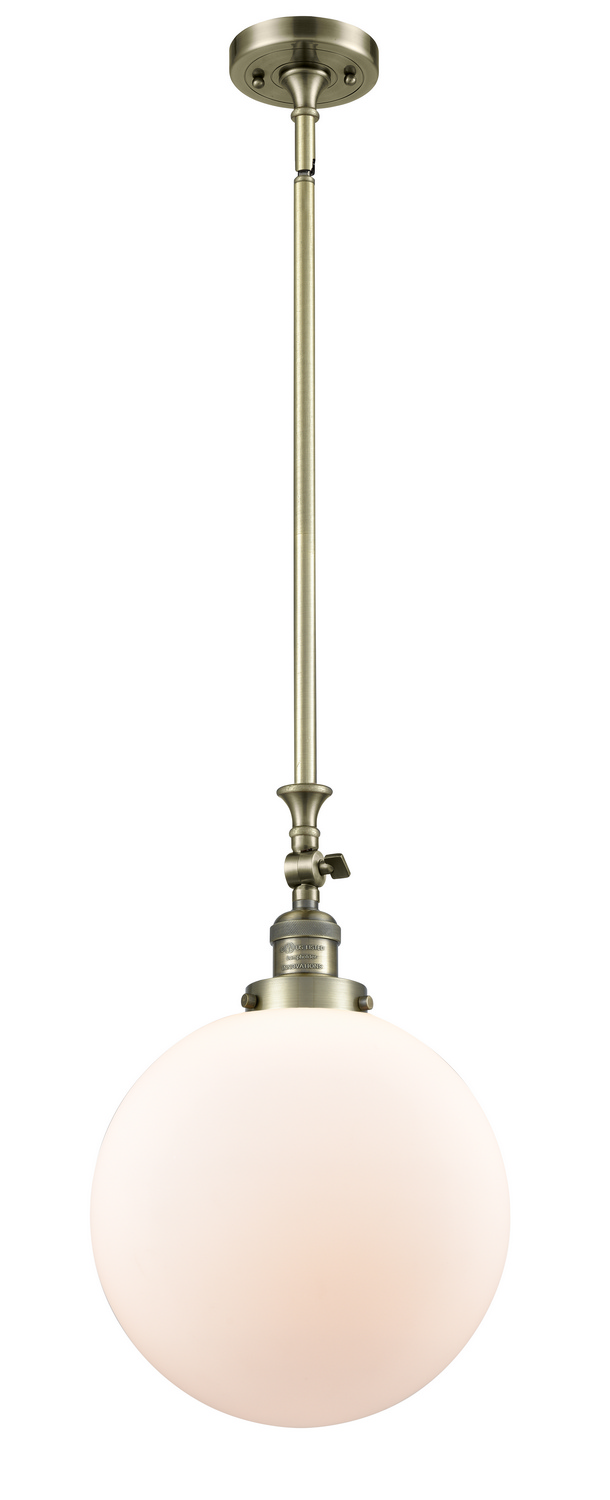 One Light Mini Pendant by Innovations - Franklin Restoration Collection, Antique Brass Finish - 206-AB-G201-12