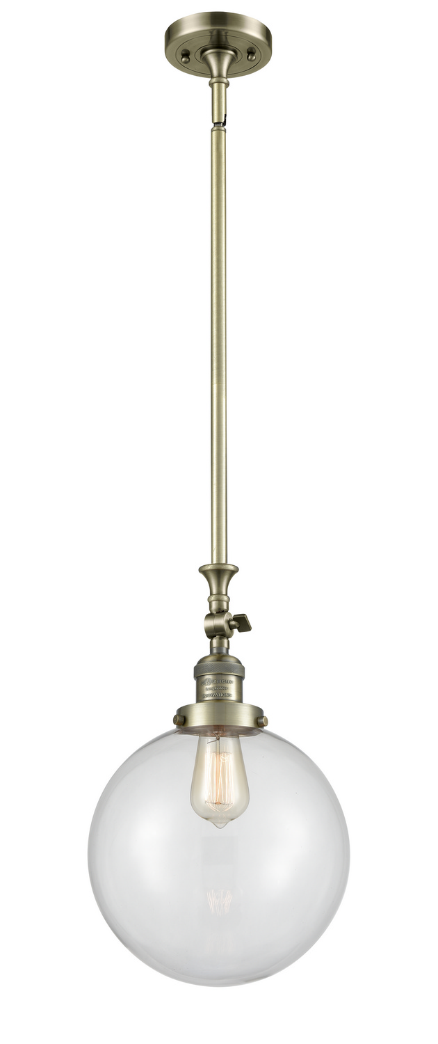 One Light Mini Pendant by Innovations - Franklin Restoration Collection, Antique Brass Finish - 206-AB-G202-10