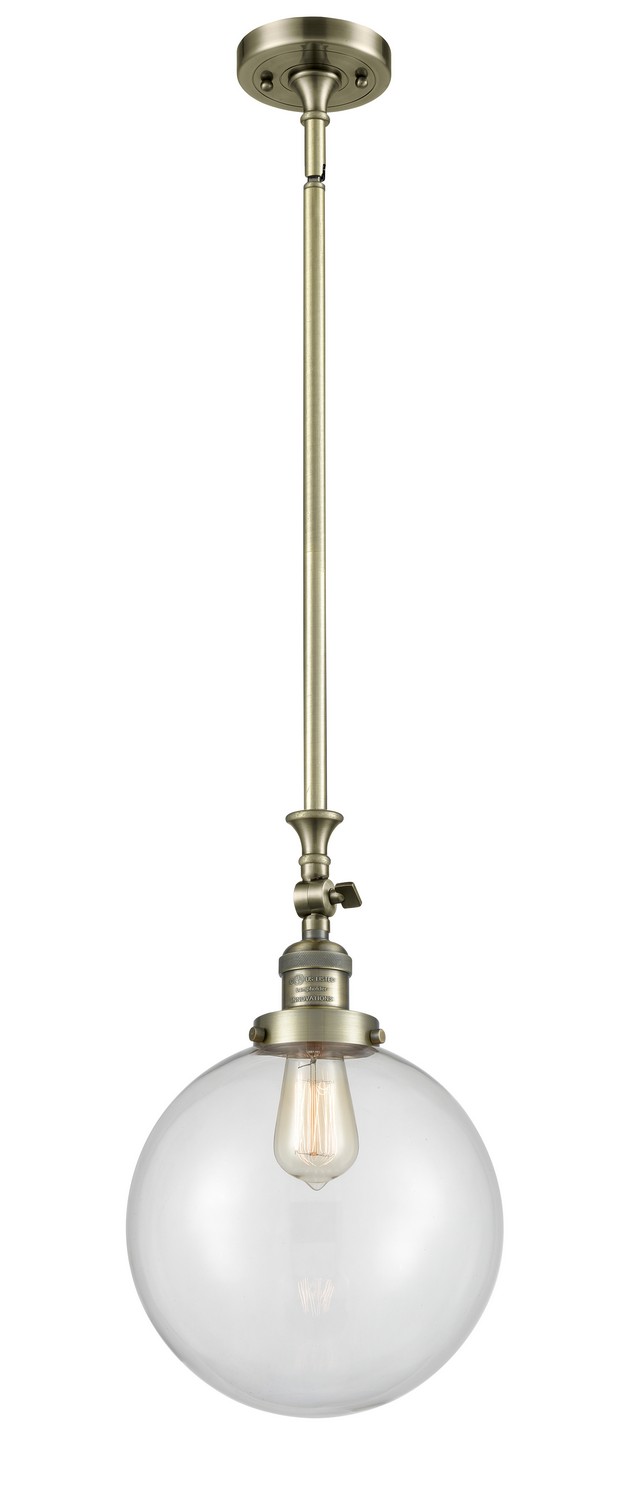 LED Mini Pendant by Innovations - Franklin Restoration Collection, Antique Brass Finish - 206-AB-G202-10-LED