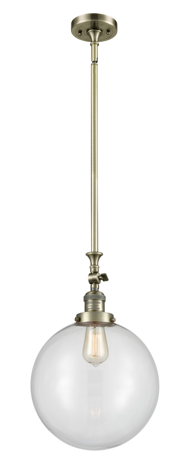LED Mini Pendant by Innovations - Franklin Restoration Collection, Antique Brass Finish - 206-AB-G202-12-LED