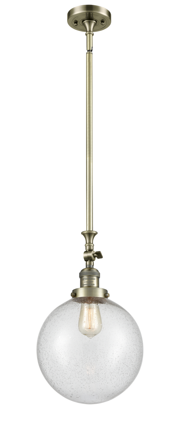 One Light Mini Pendant by Innovations - Franklin Restoration Collection, Antique Brass Finish - 206-AB-G204-10