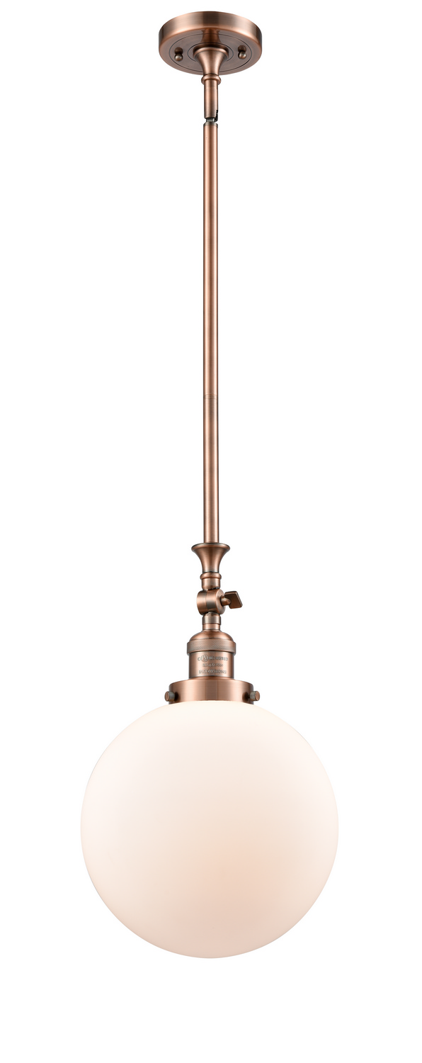 One Light Mini Pendant by Innovations - Franklin Restoration Collection, Antique Copper Finish - 206-AC-G201-10