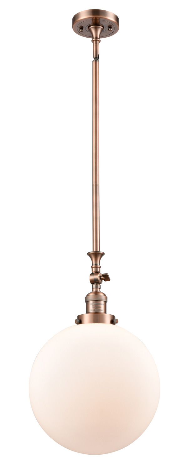 One Light Mini Pendant by Innovations - Franklin Restoration Collection, Antique Copper Finish - 206-AC-G201-12