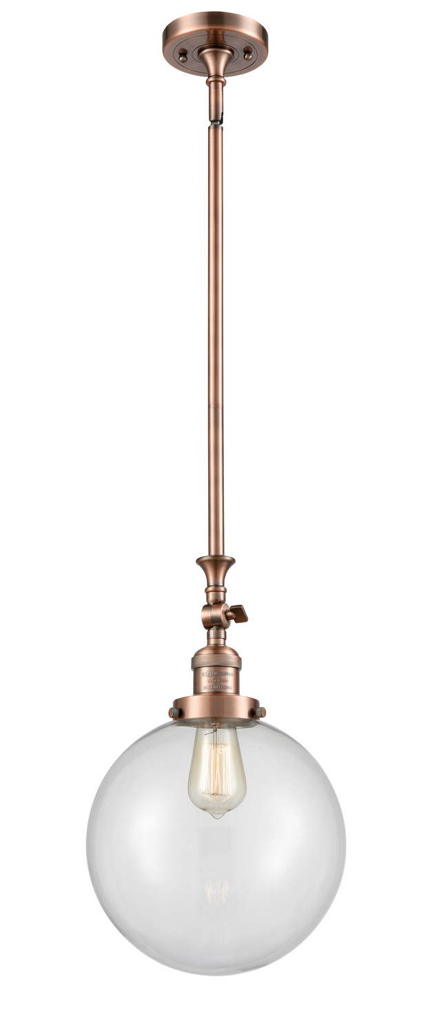 One Light Mini Pendant by Innovations - Franklin Restoration Collection, Antique Copper Finish - 206-AC-G202-10
