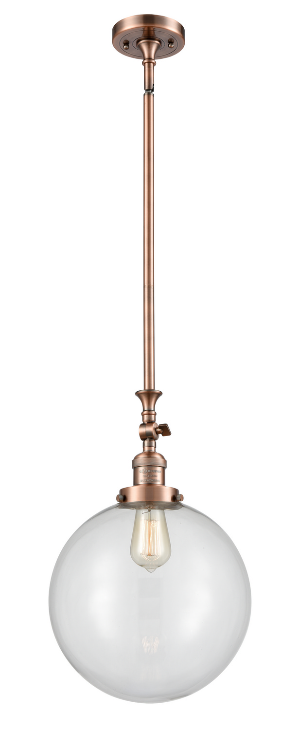 One Light Mini Pendant by Innovations - Franklin Restoration Collection, Antique Copper Finish - 206-AC-G202-12