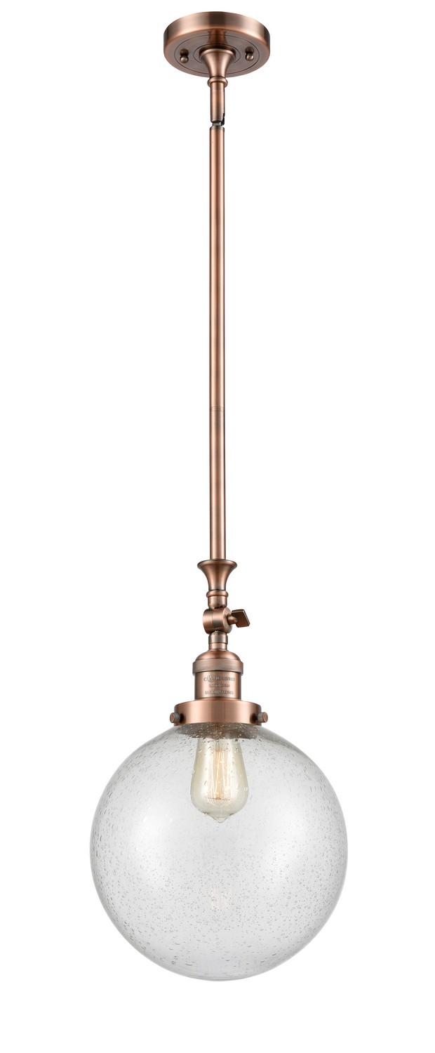 LED Mini Pendant by Innovations - Franklin Restoration Collection, Antique Copper Finish - 206-AC-G204-10-LED