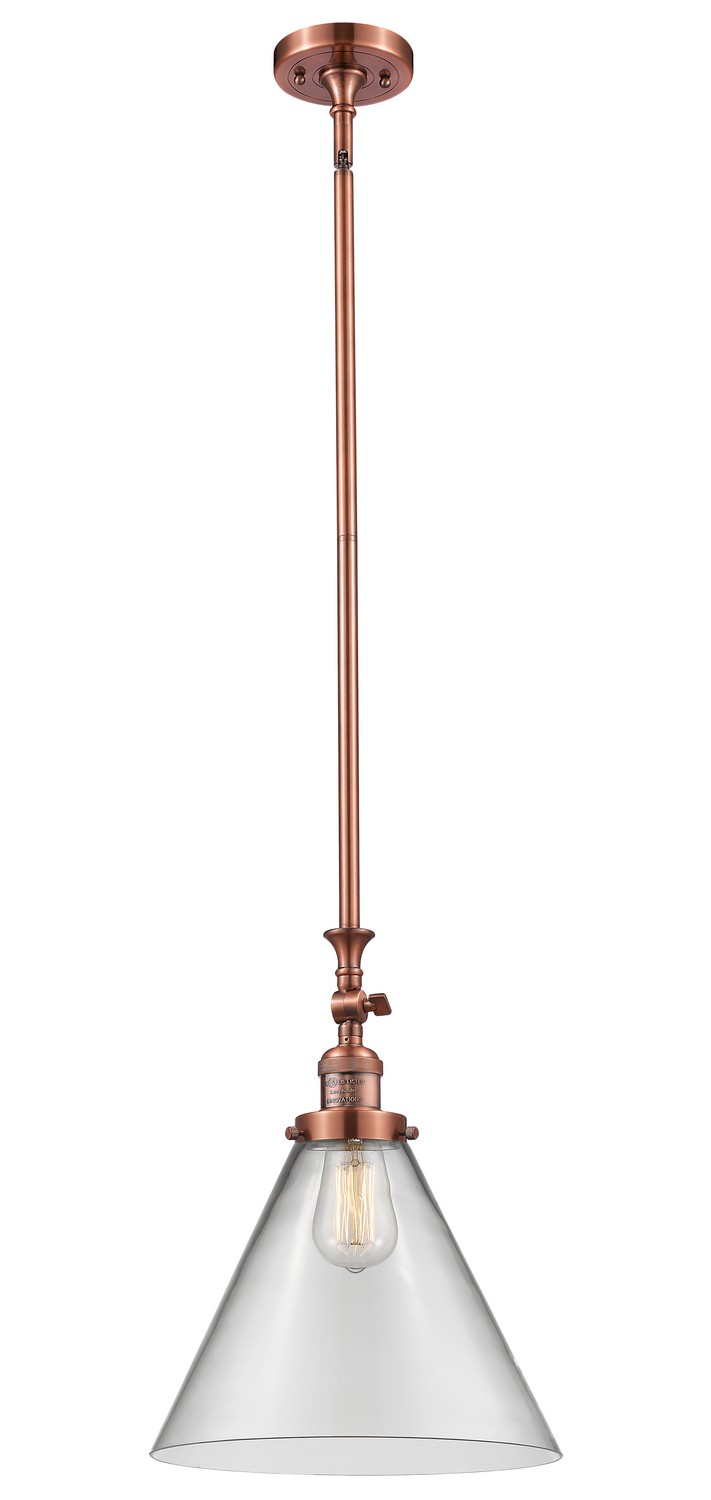 LED Mini Pendant by Innovations - Franklin Restoration Collection, Antique Copper Finish - 206-AC-G42-L-LED