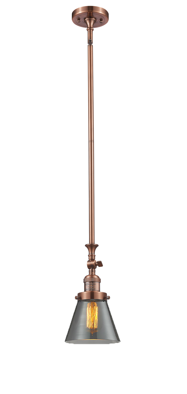 LED Mini Pendant by Innovations - Franklin Restoration Collection, Antique Copper Finish - 206-AC-G63-LED