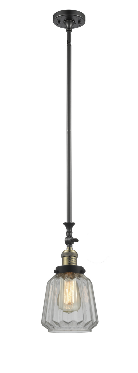 One Light Mini Pendant by Innovations - Franklin Restoration Collection, Black Antique Brass Finish - 206-BAB-G142