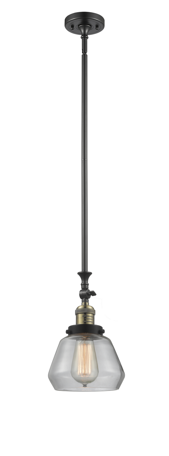 One Light Mini Pendant by Innovations - Franklin Restoration Collection, Black Antique Brass Finish - 206-BAB-G172