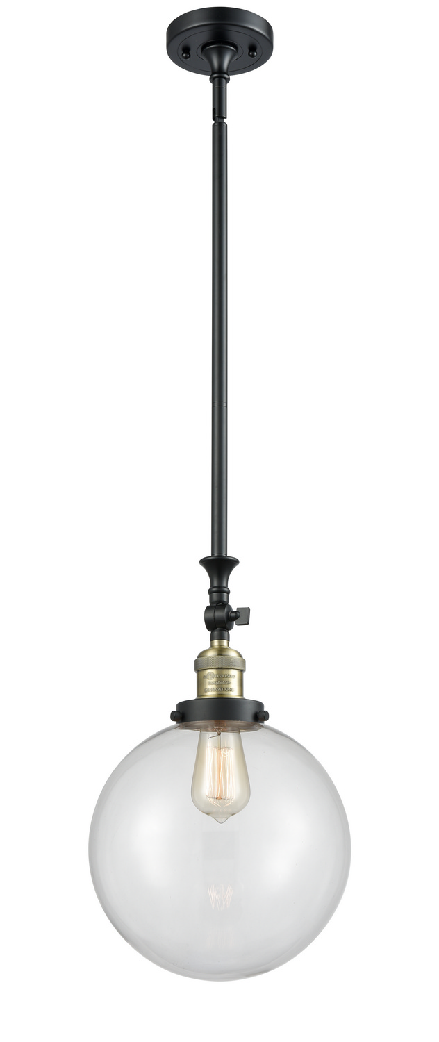 One Light Mini Pendant by Innovations - Franklin Restoration Collection, Black Antique Brass Finish - 206-BAB-G202-10
