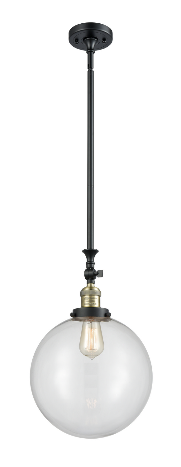 One Light Mini Pendant by Innovations - Franklin Restoration Collection, Black Antique Brass Finish - 206-BAB-G202-12