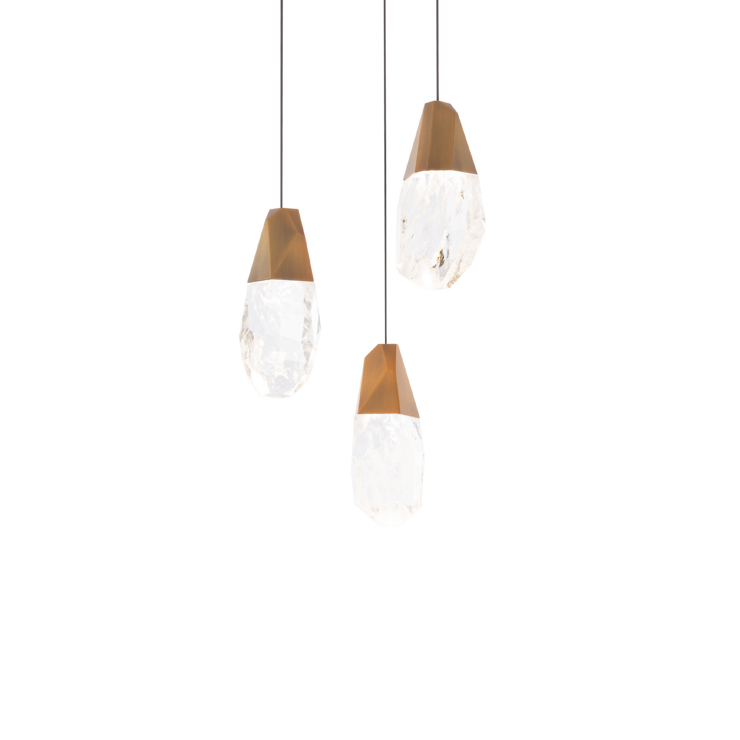 Martini 3-Light LED Pendant in Aged Brass