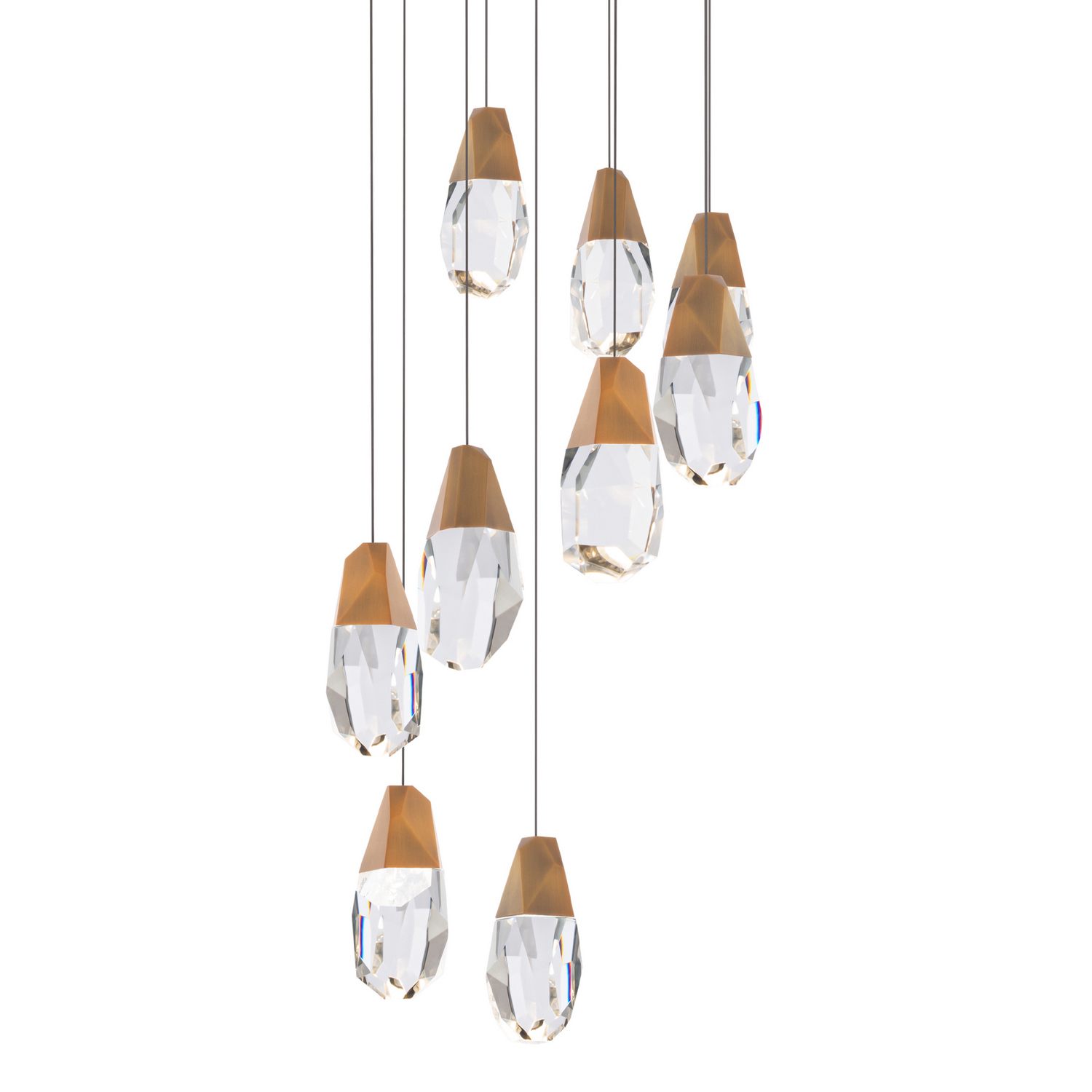 Photos - Chandelier / Lamp Beyond Schonbek Martini 9-Light LED Pendant in Aged Brass BPD20209O-AB