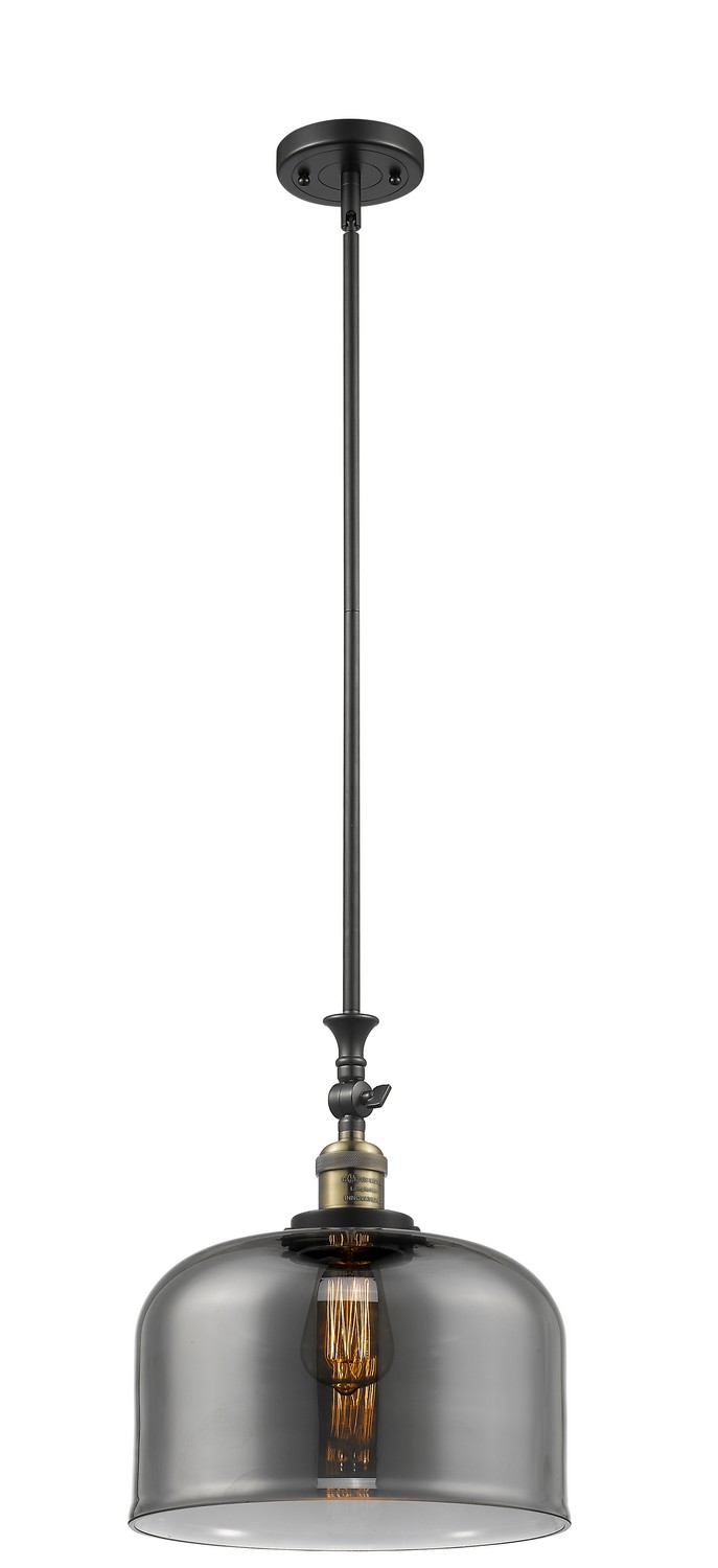 One Light Mini Pendant by Innovations - Franklin Restoration Collection, Black Antique Brass Finish - 206-BAB-G73-L