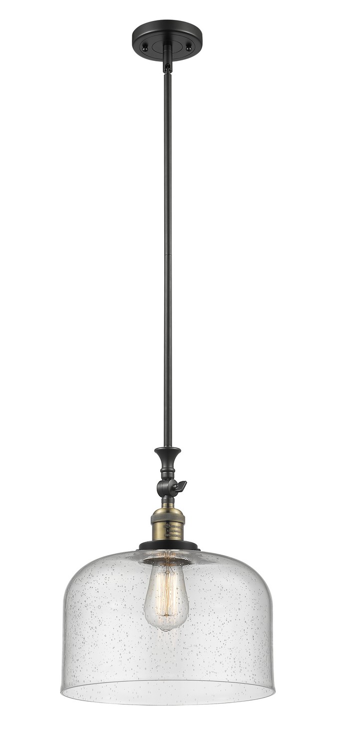 One Light Mini Pendant by Innovations - Franklin Restoration Collection, Black Antique Brass Finish - 206-BAB-G74-L