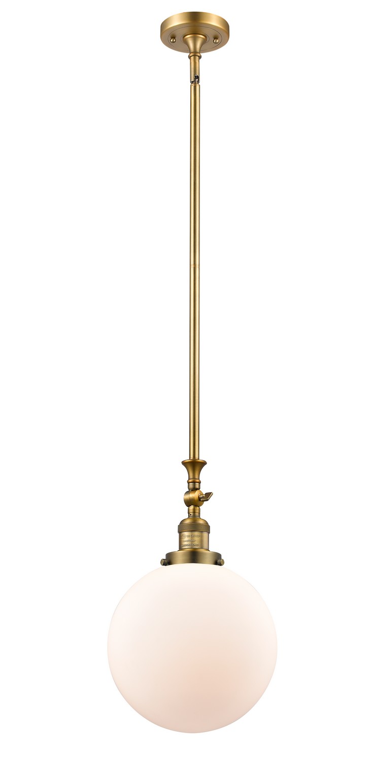 LED Mini Pendant by Innovations - Franklin Restoration Collection, Brushed Brass Finish - 206-BB-G201-10-LED