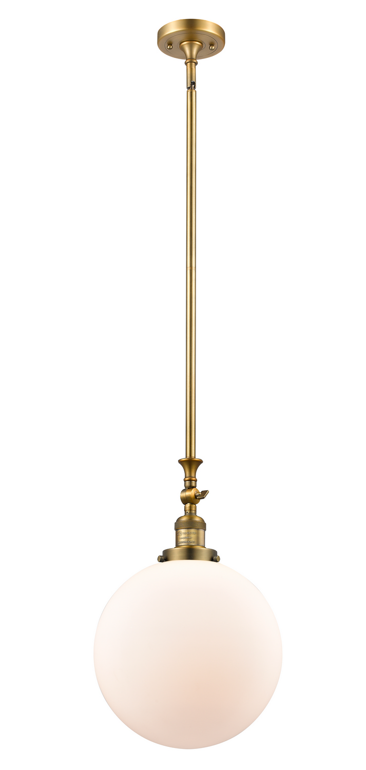 One Light Mini Pendant by Innovations - Franklin Restoration Collection, Brushed Brass Finish - 206-BB-G201-12