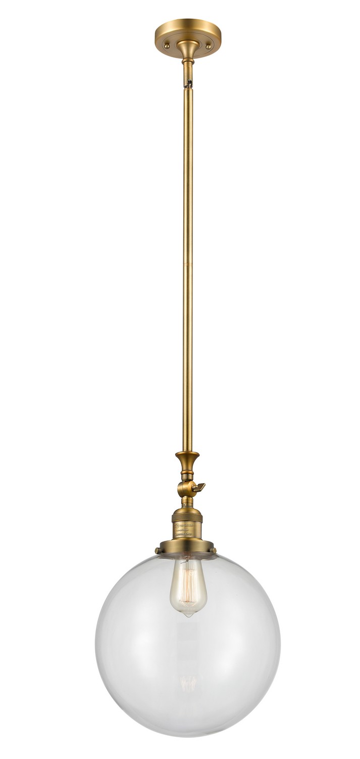 LED Mini Pendant by Innovations - Franklin Restoration Collection, Brushed Brass Finish - 206-BB-G202-12-LED