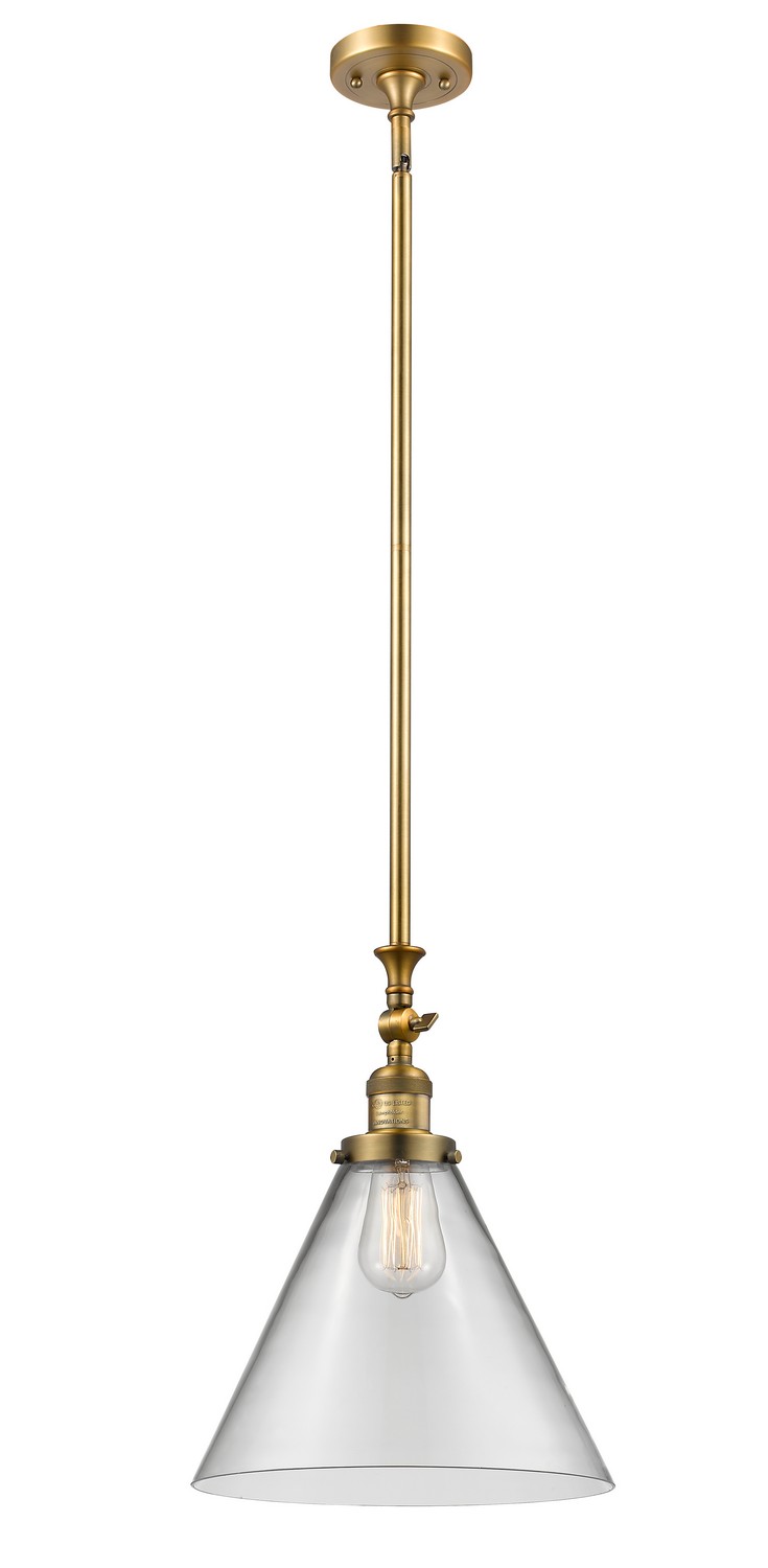 One Light Mini Pendant by Innovations - Franklin Restoration Collection, Brushed Brass Finish - 206-BB-G42-L
